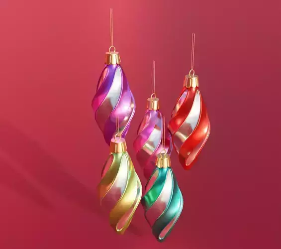 Christmas ornament toys for tree 3D model animation