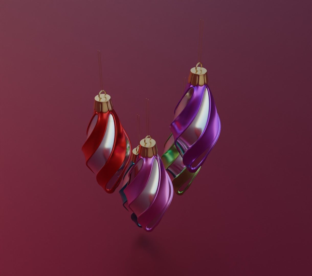 Christmas ornament toys for tree 3D model animation 3D model_10