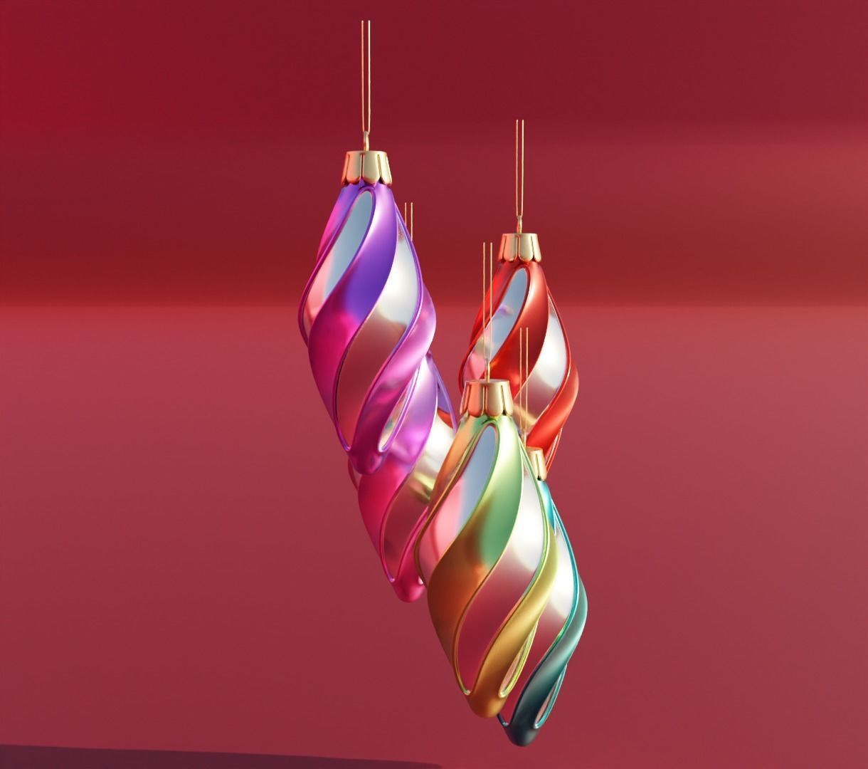 Christmas ornament toys for tree 3D model animation 3D model_4