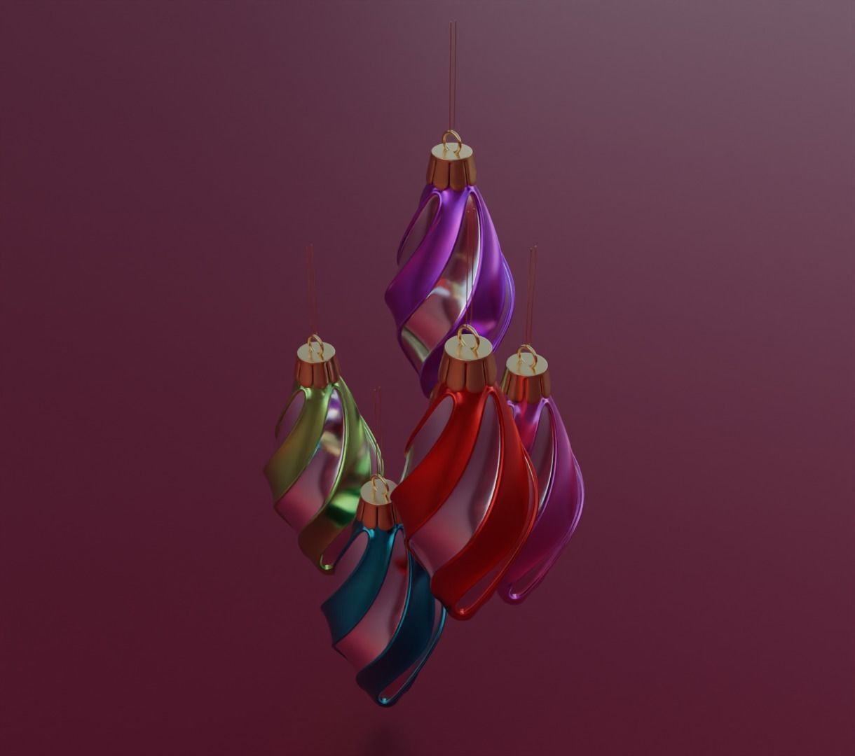 Christmas ornament toys for tree 3D model animation 3D model_9