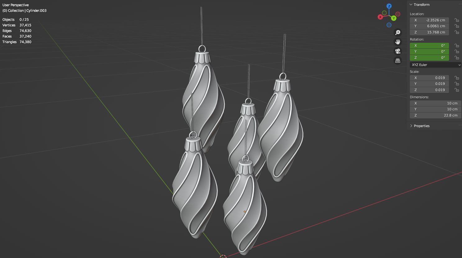 Christmas ornament toys for tree 3D model animation 3D model_12