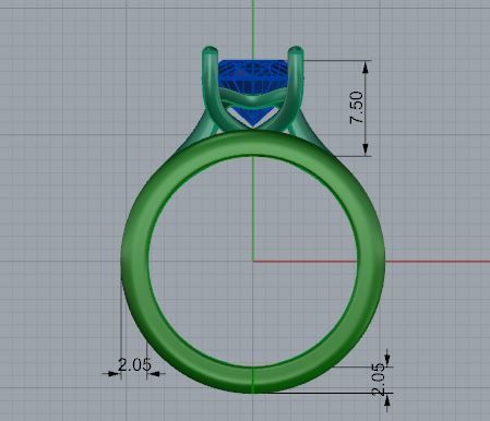 Oval Solitaire Ring Set 4127 3D print model_5