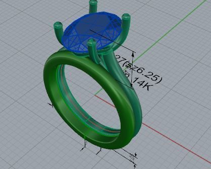 Oval Solitaire Ring Set 4127 3D print model_7