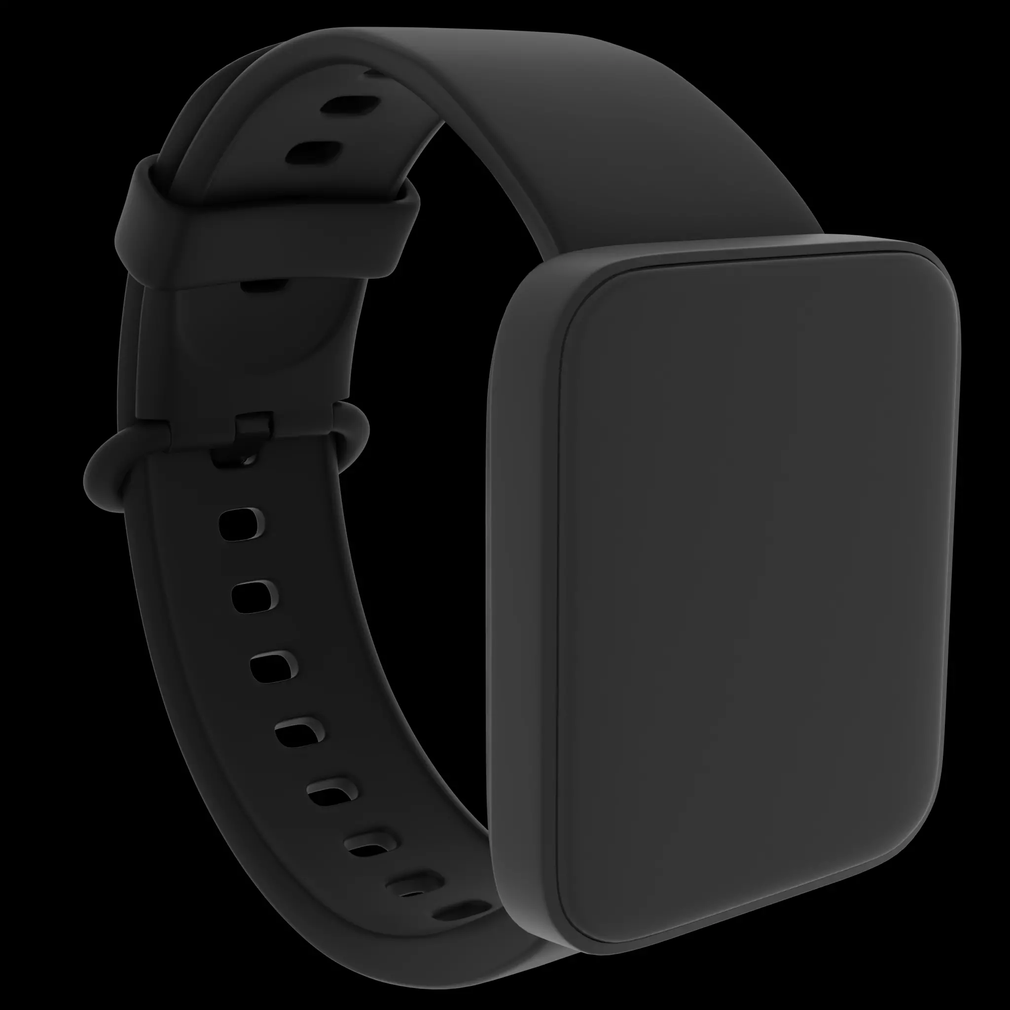 Smart watch with removable straps Low-poly 3D model_0