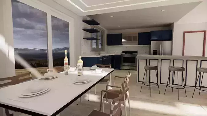 Kitchen with island 
