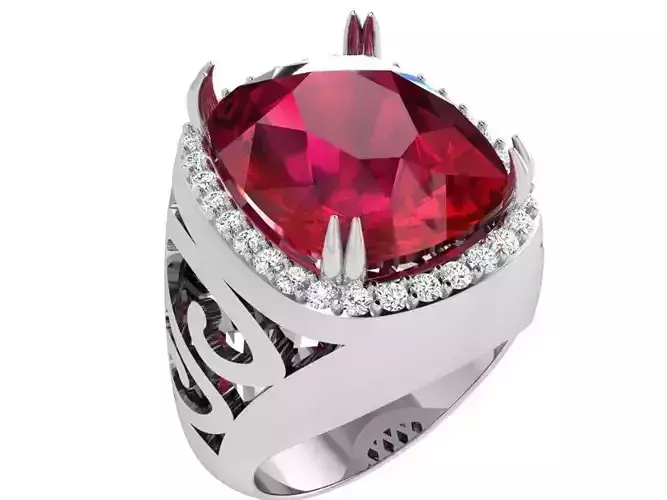 Cushion Cut Wide Ring 4135