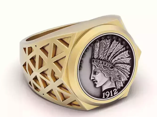 10 dollar indian american coin printable jewelry Ring