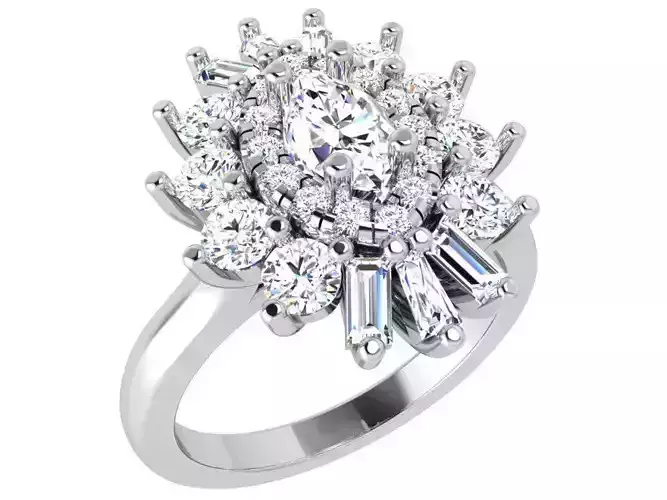 Oval Cluster Earring 4143