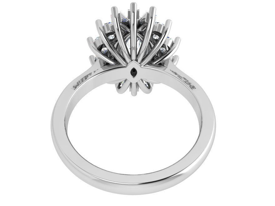 Oval Cluster Earring 4143 3D print model_3