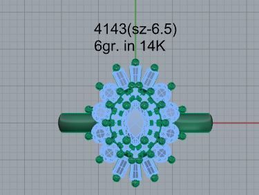 Oval Cluster Earring 4143 3D print model_4