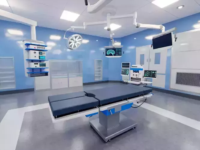 Surgical operating room with equipment 3D model