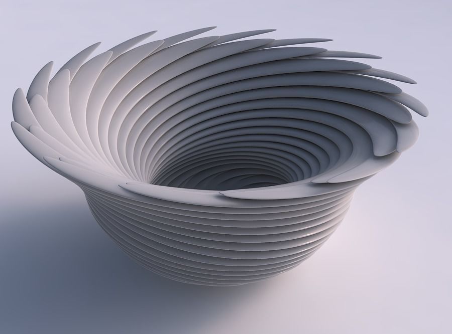 Bowl twisted two layered flower with thick soft tips very twi... 3D print model_0