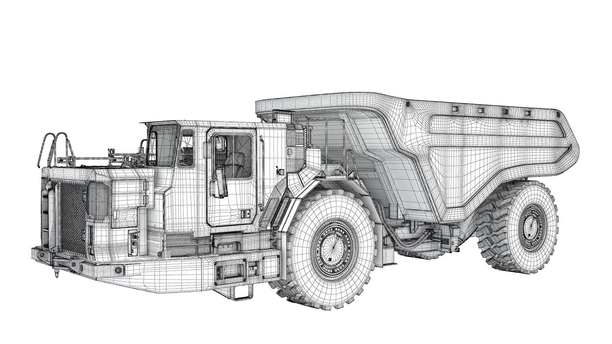 Underground Articulated Mining Truck 3D model_17