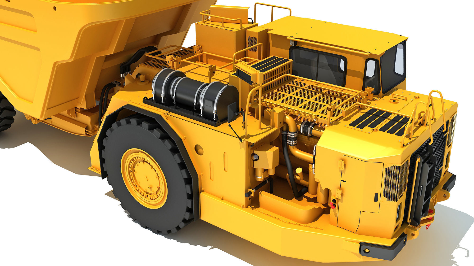 Underground Articulated Mining Truck 3D model_15