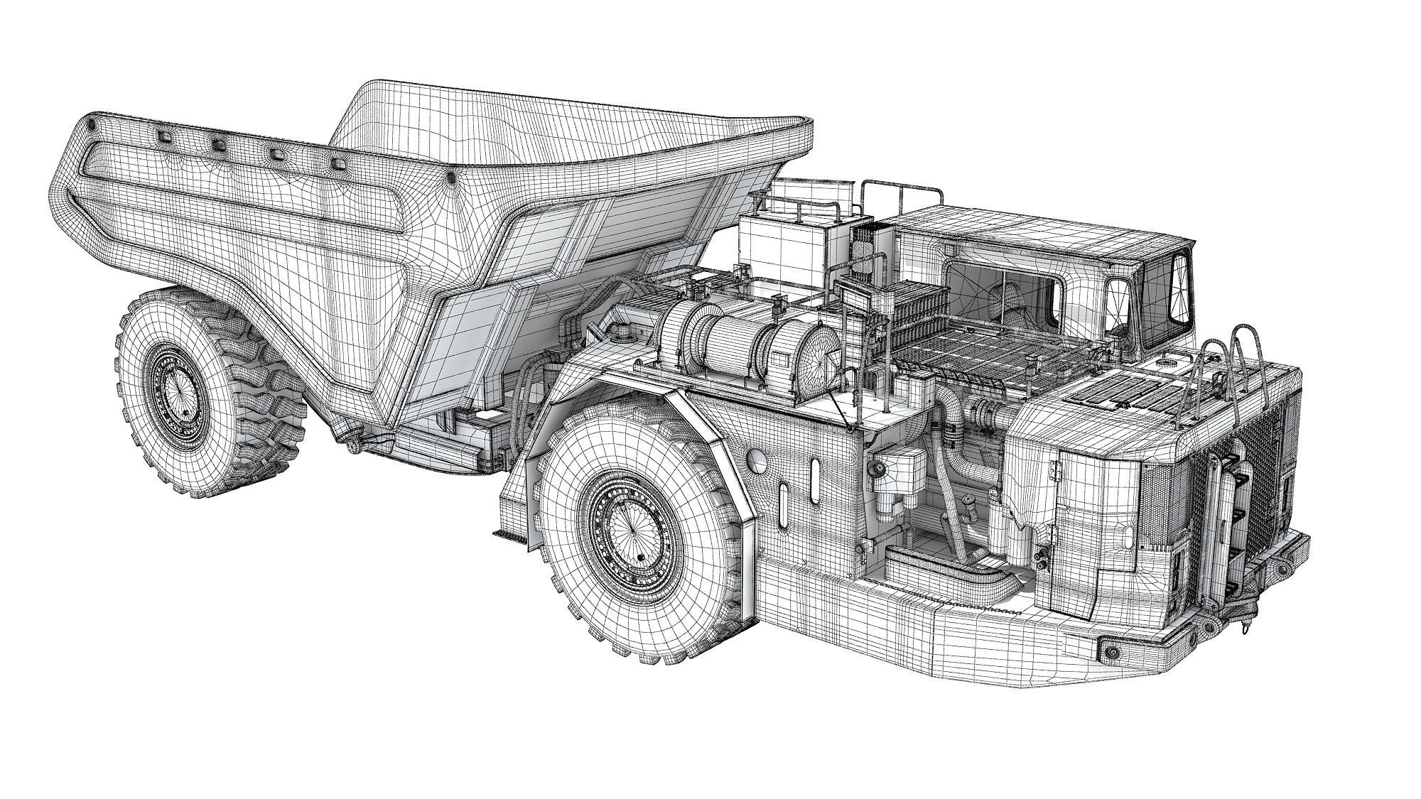 Underground Articulated Mining Truck 3D model_20