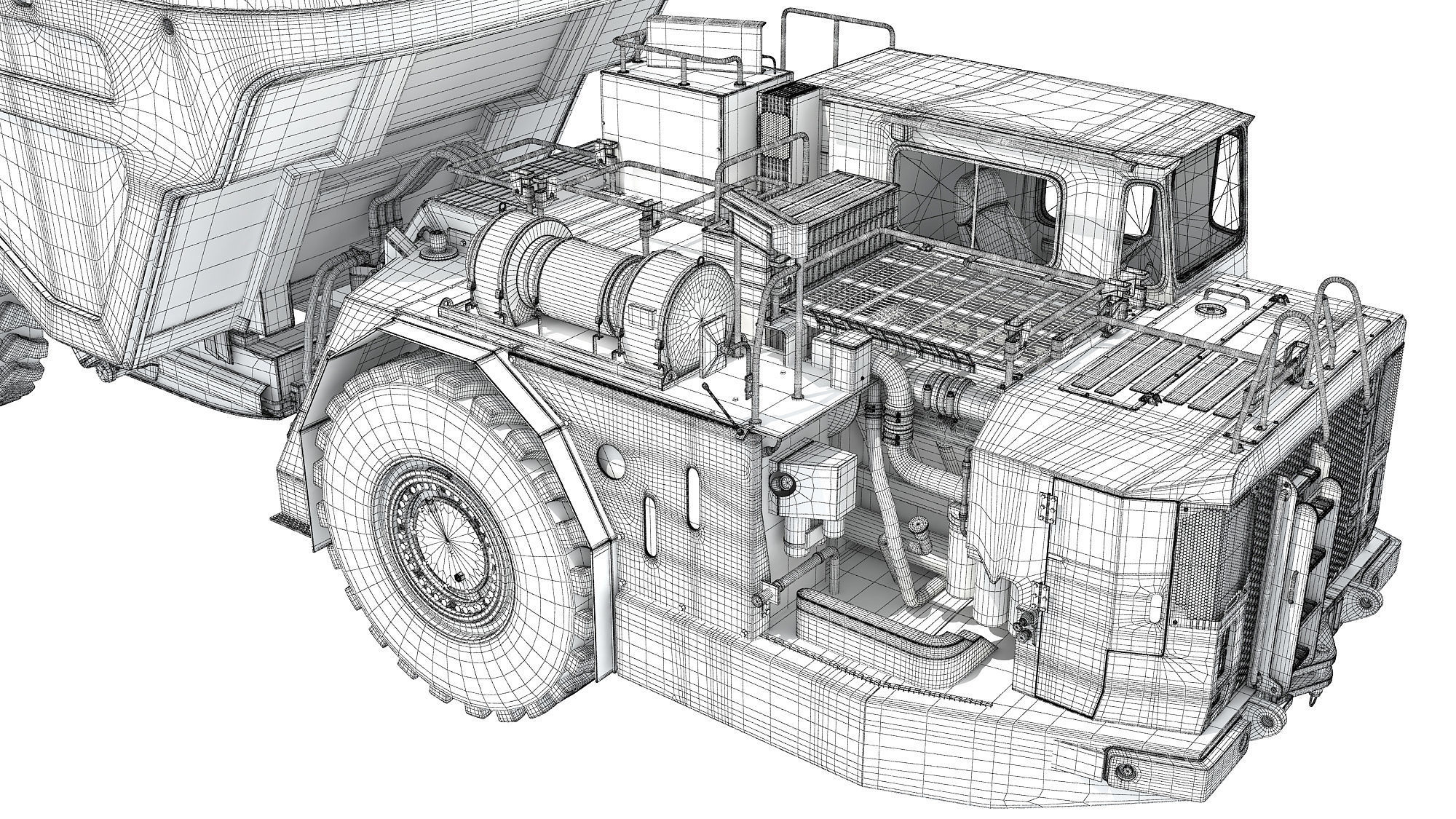 Underground Articulated Mining Truck 3D model_21
