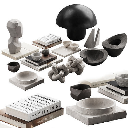 425 decorative set 042 neutral scandi accessories 01 3D model