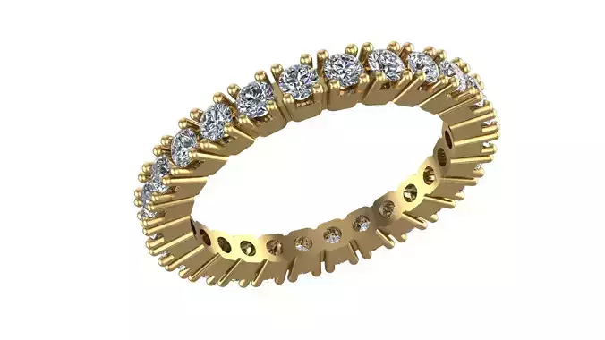 Full round Stone Wedding Ring