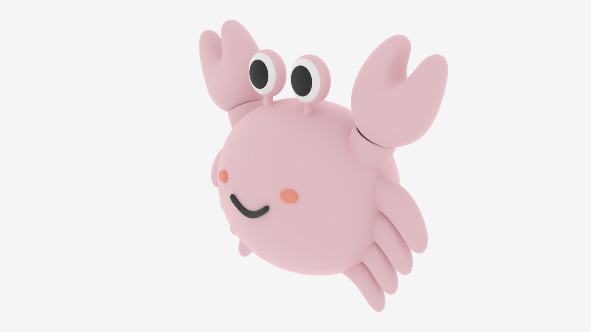 Cartoon Cute Little Crab 1 3D model_2