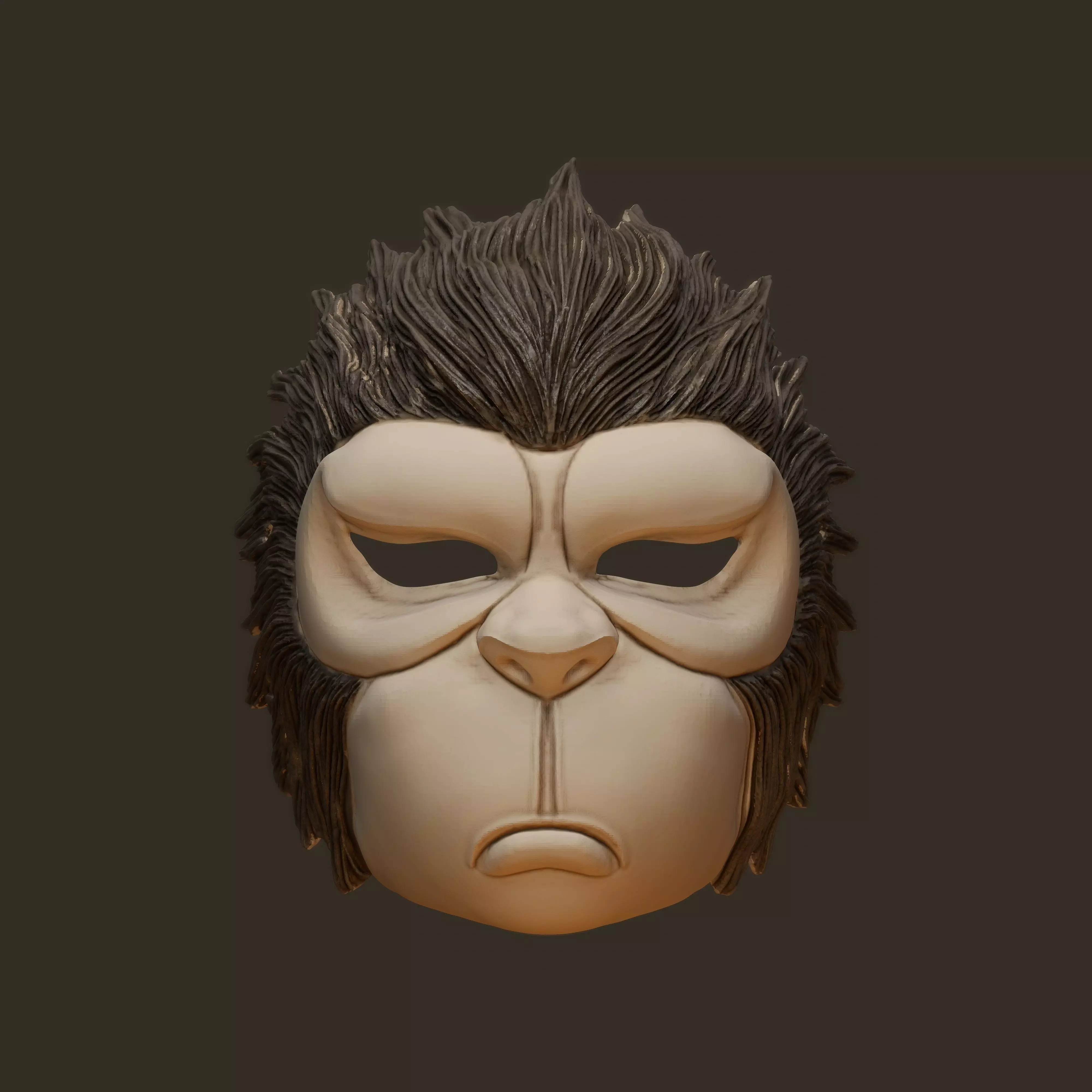 Wearable Cute Simian Ver 2 Monkey Mask 3D print model