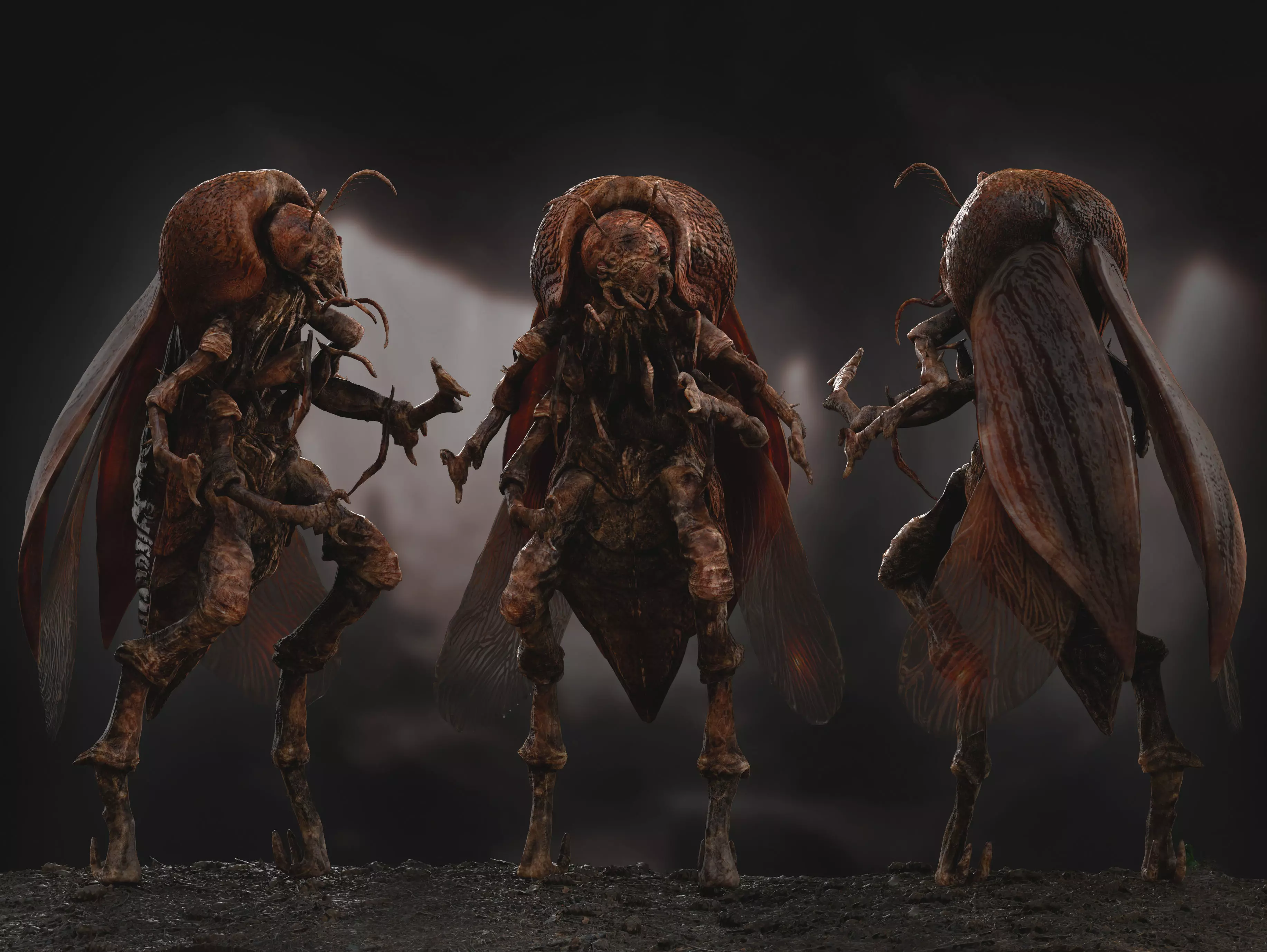 Insectoid Creature Low-poly 3D model