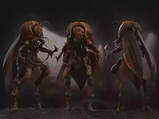 Insectoid Creature Low-poly 3D model