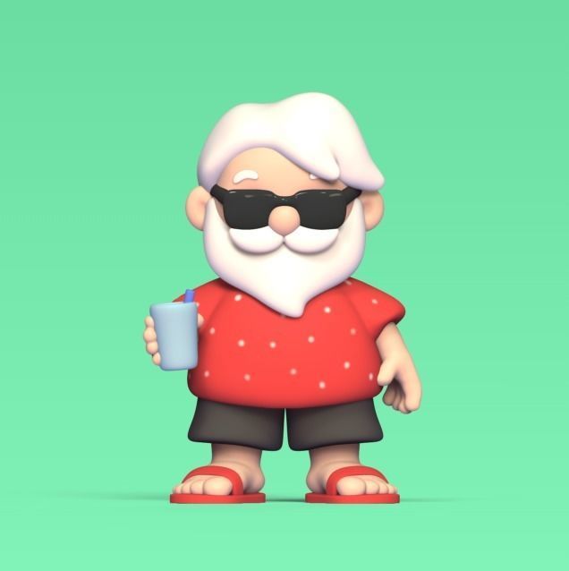 Santa Claus Summer 3D print model_1