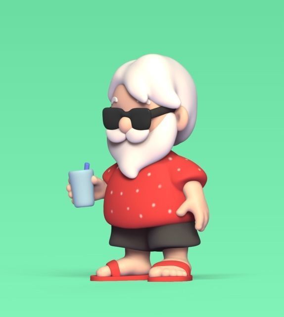 Santa Claus Summer 3D print model_2