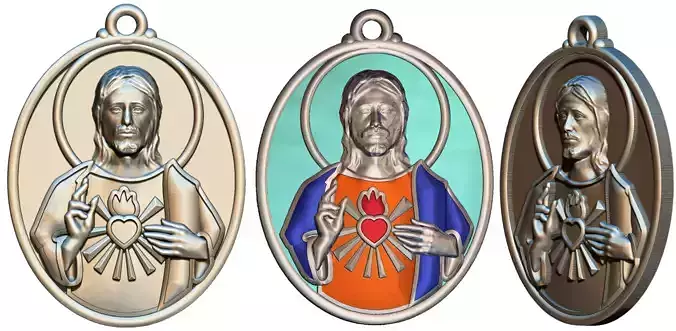 Jesus Enamelled Medal - Esmaltado 3D print model