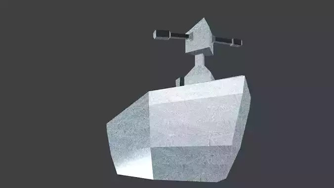3D Boat with an Engine and Low Ploy