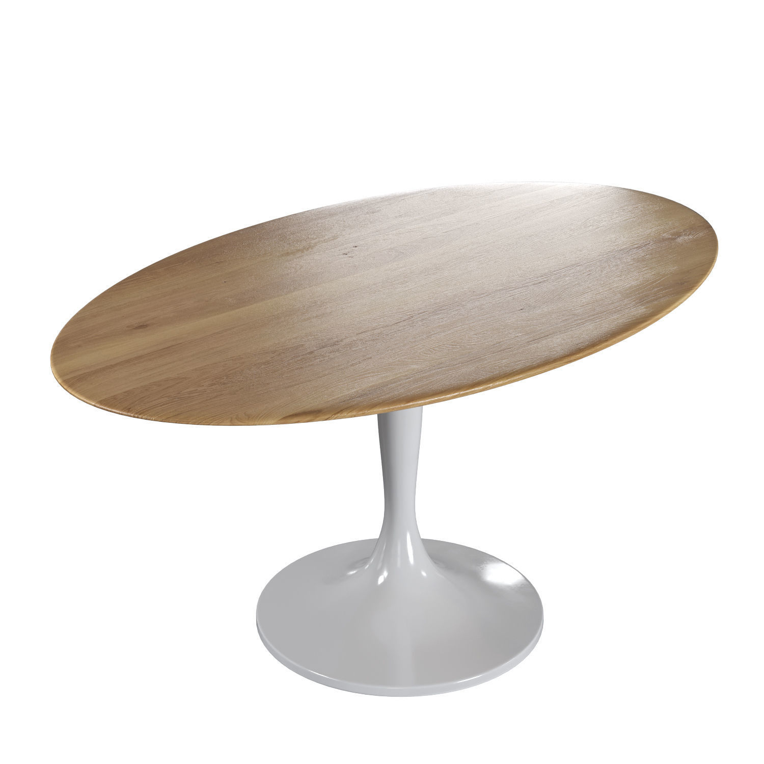 Hisia oval table in solid oak and walnut 3D model_9