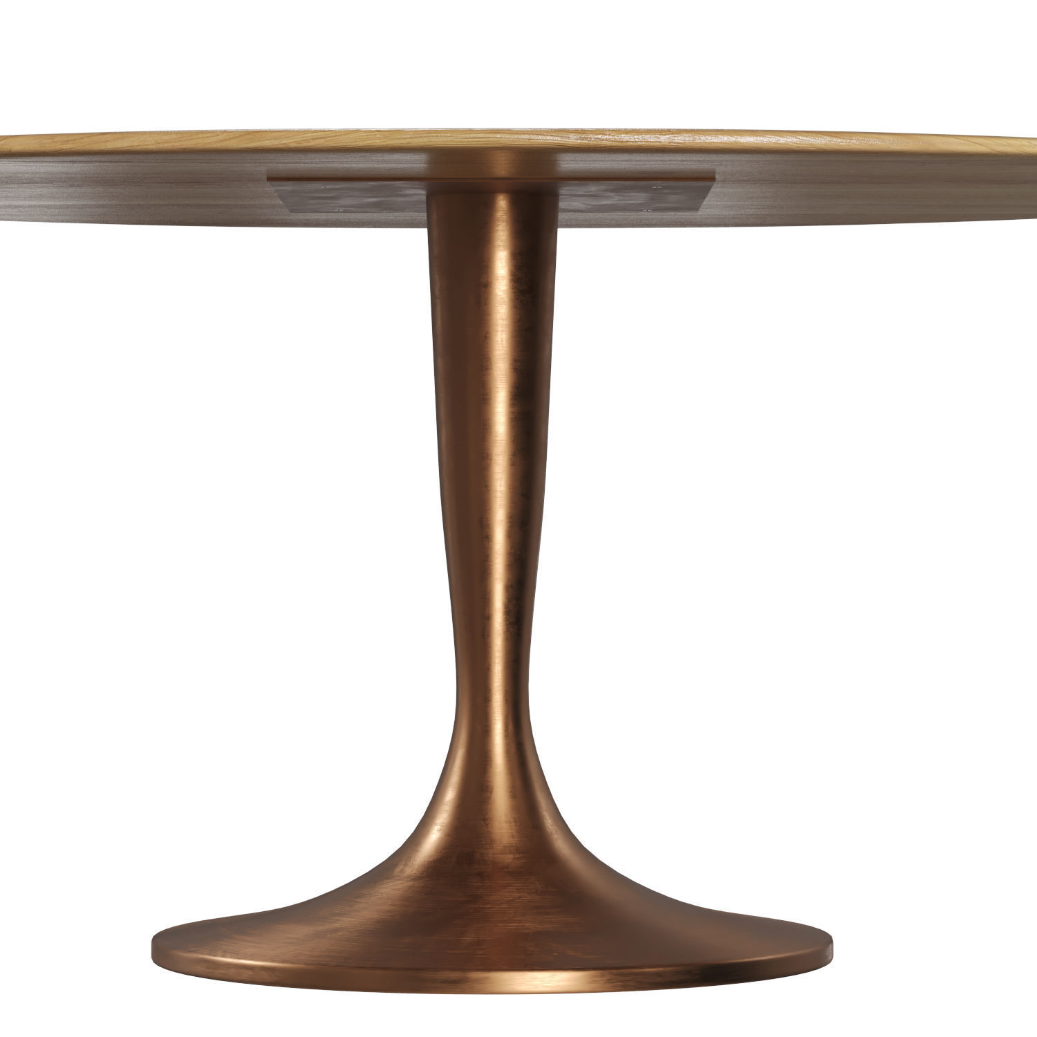 Hisia oval table in solid oak and walnut 3D model_3