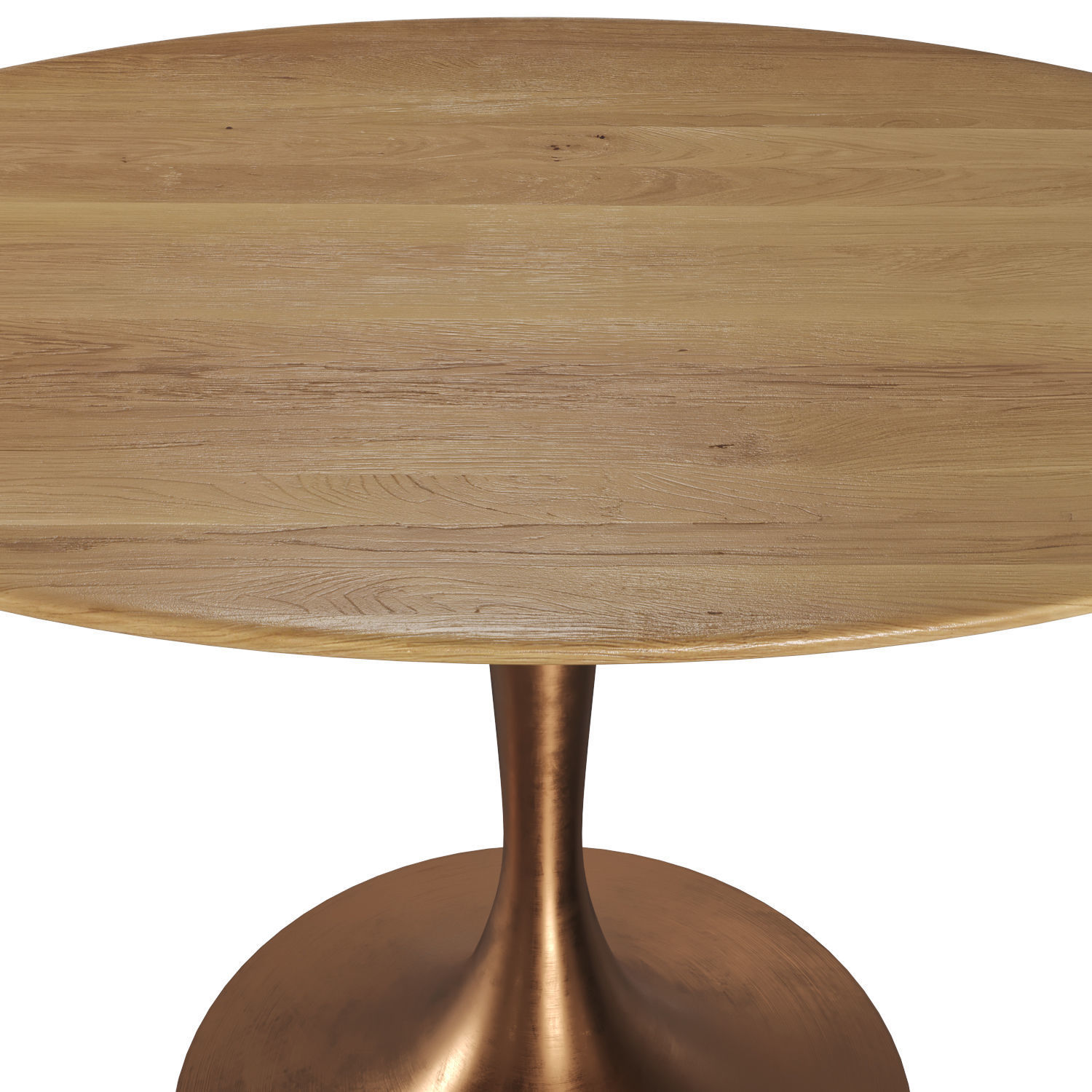 Hisia oval table in solid oak and walnut 3D model_2