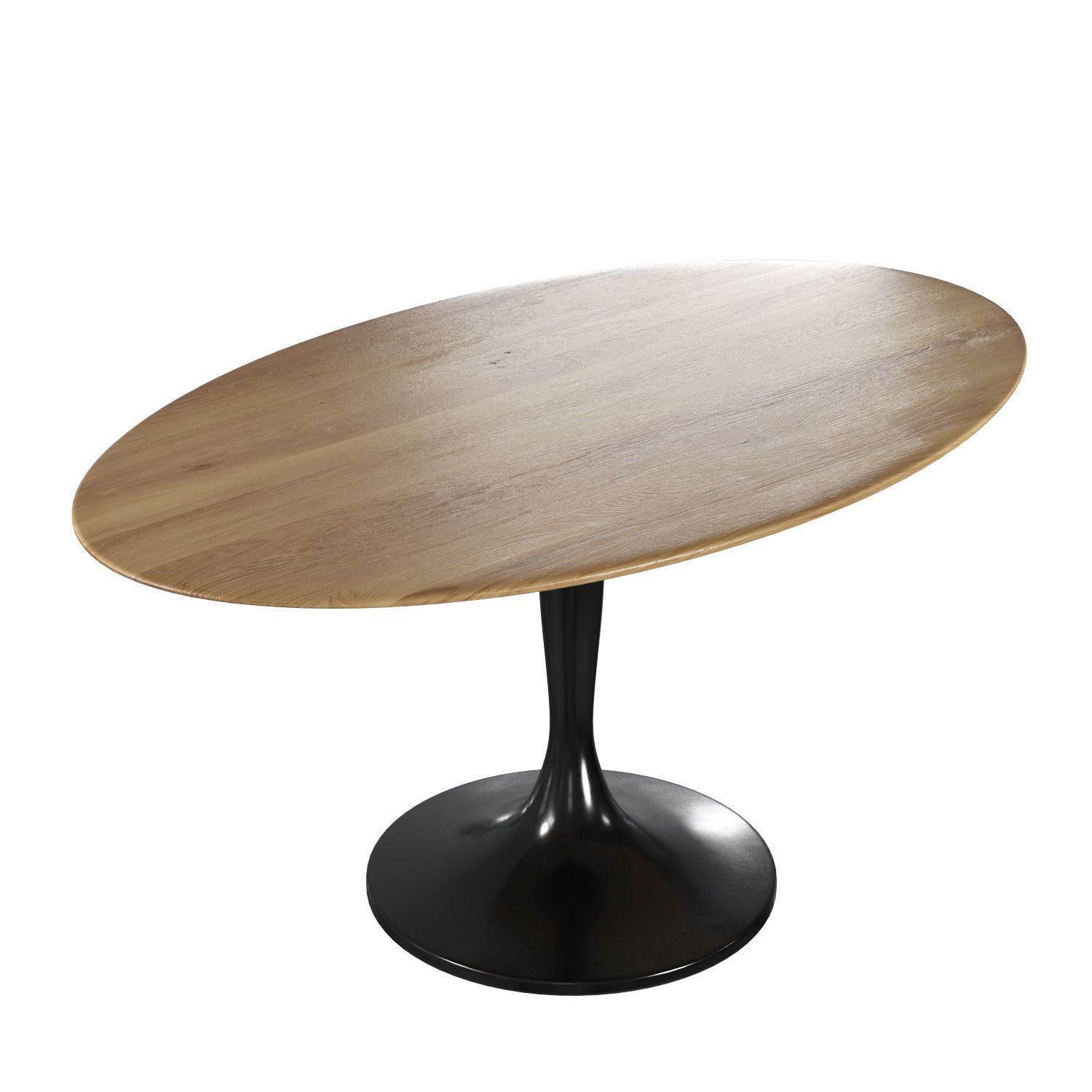 Hisia oval table in solid oak and walnut 3D model_6