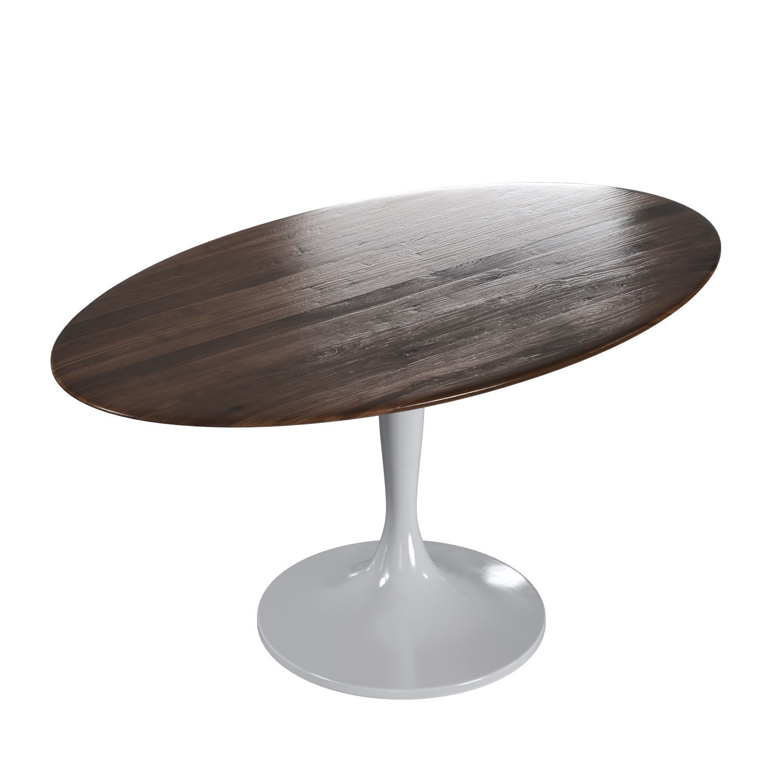 Hisia oval table in solid oak and walnut 3D model_8