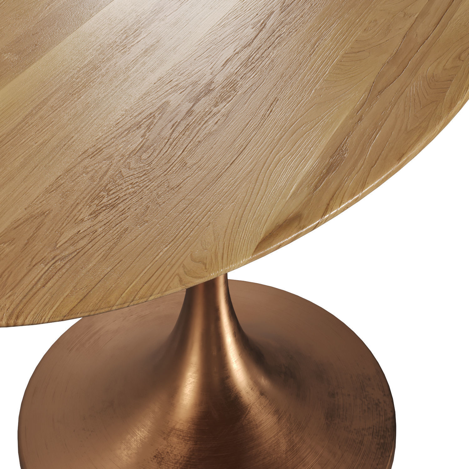 Hisia oval table in solid oak and walnut 3D model_1