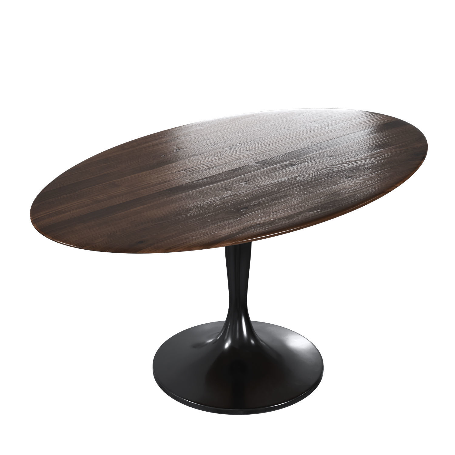 Hisia oval table in solid oak and walnut 3D model_7