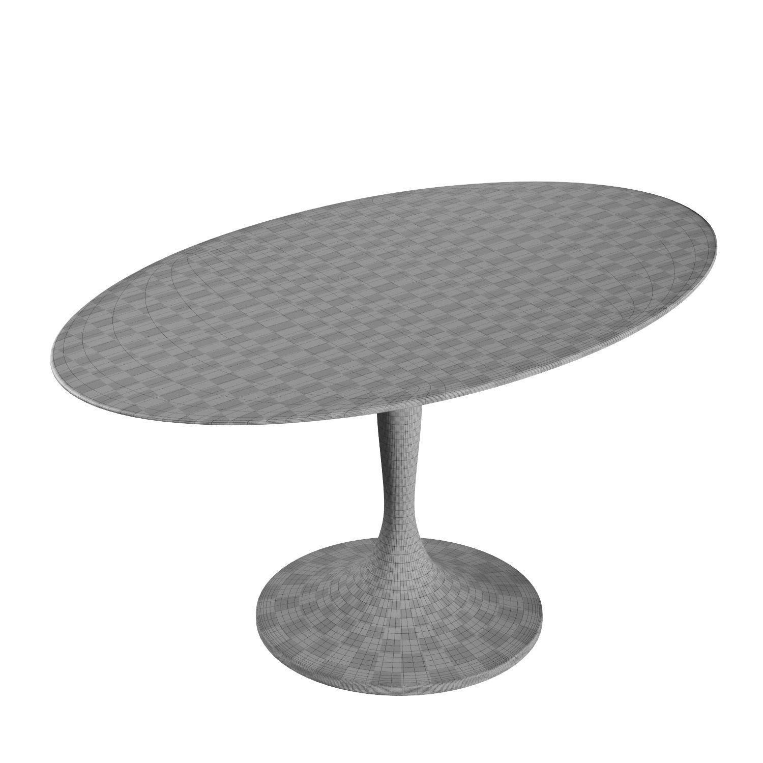 Hisia oval table in solid oak and walnut 3D model_10