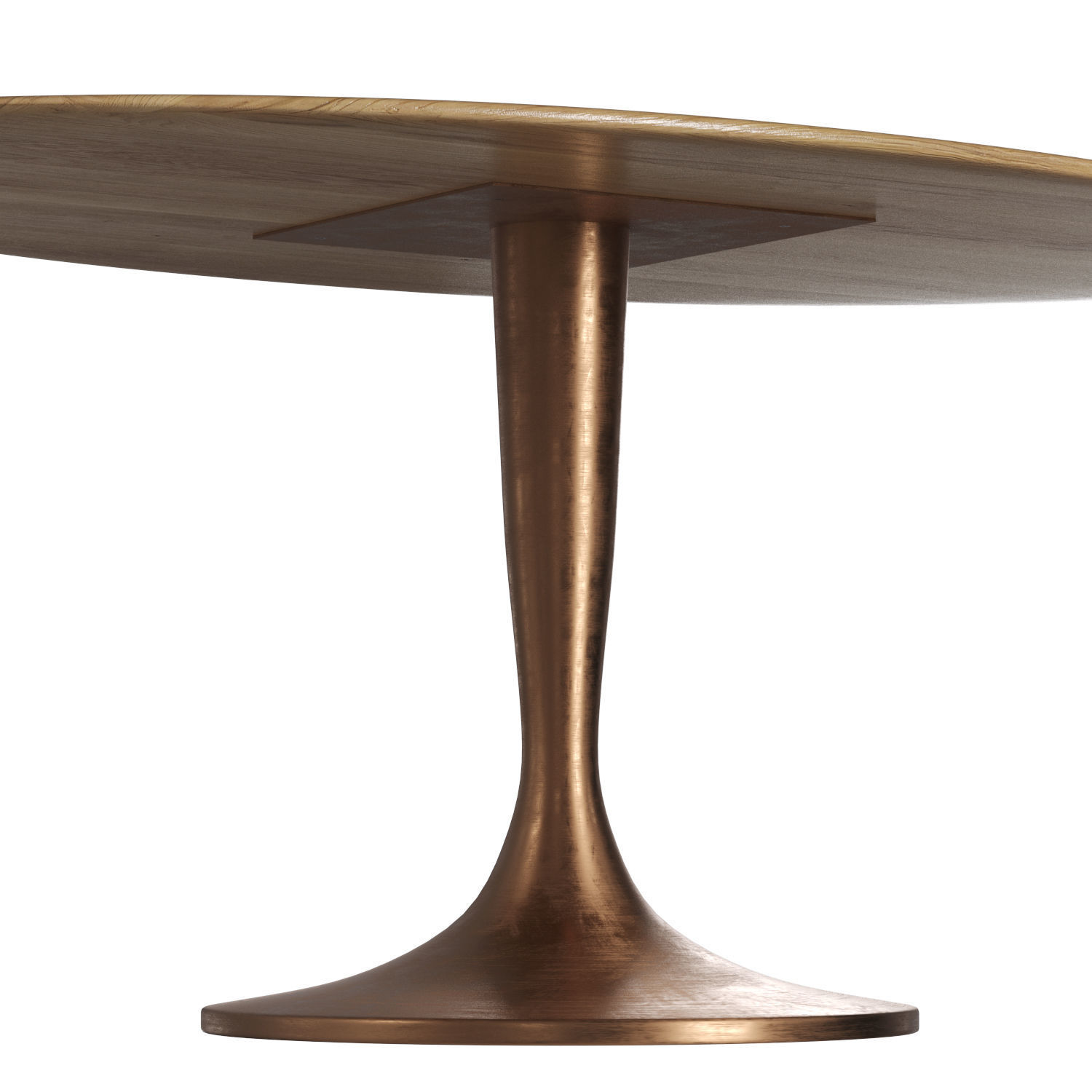 Hisia oval table in solid oak and walnut 3D model_4