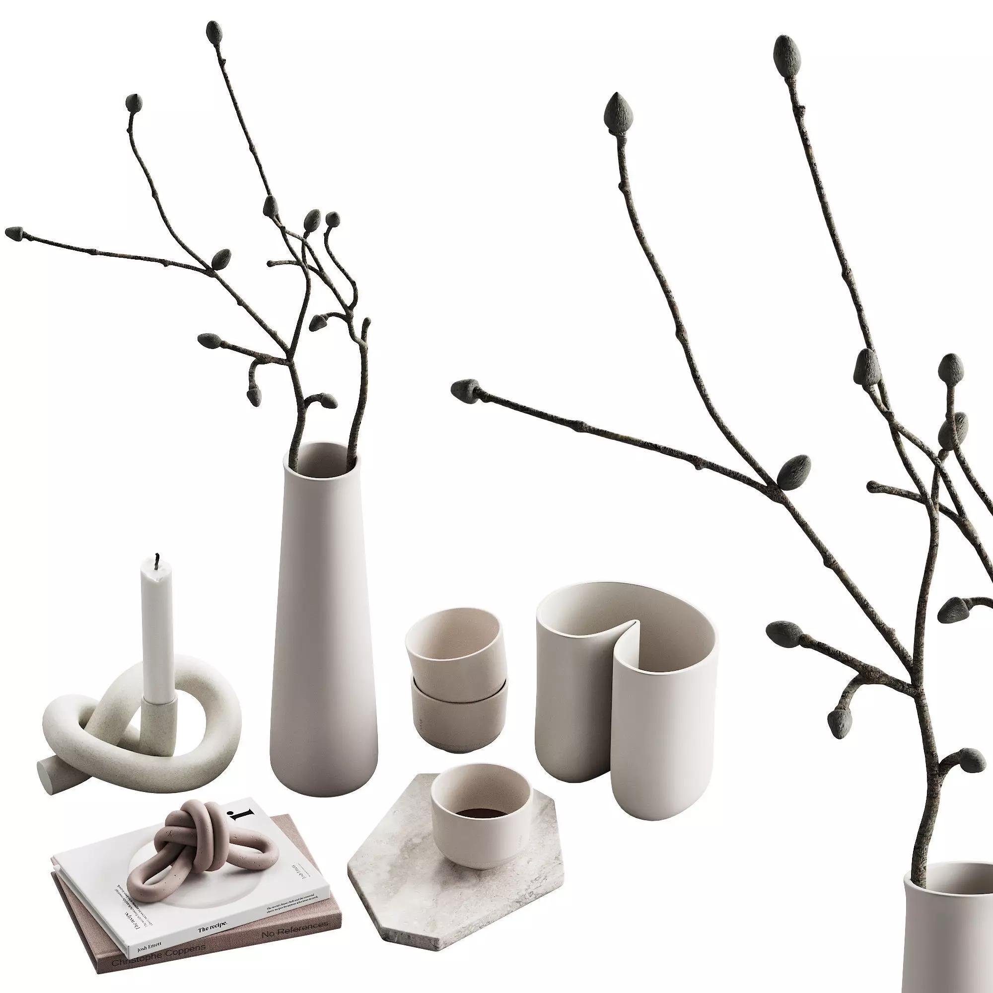 426 decorative set 043 neutral scandi accessories 02 branch knot 3D model