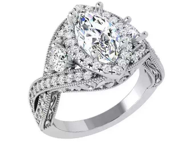Marquise Cut Diamond Twisted Ring 4154