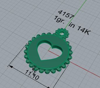 Heart Circle Pendant 4157 3D print model_7