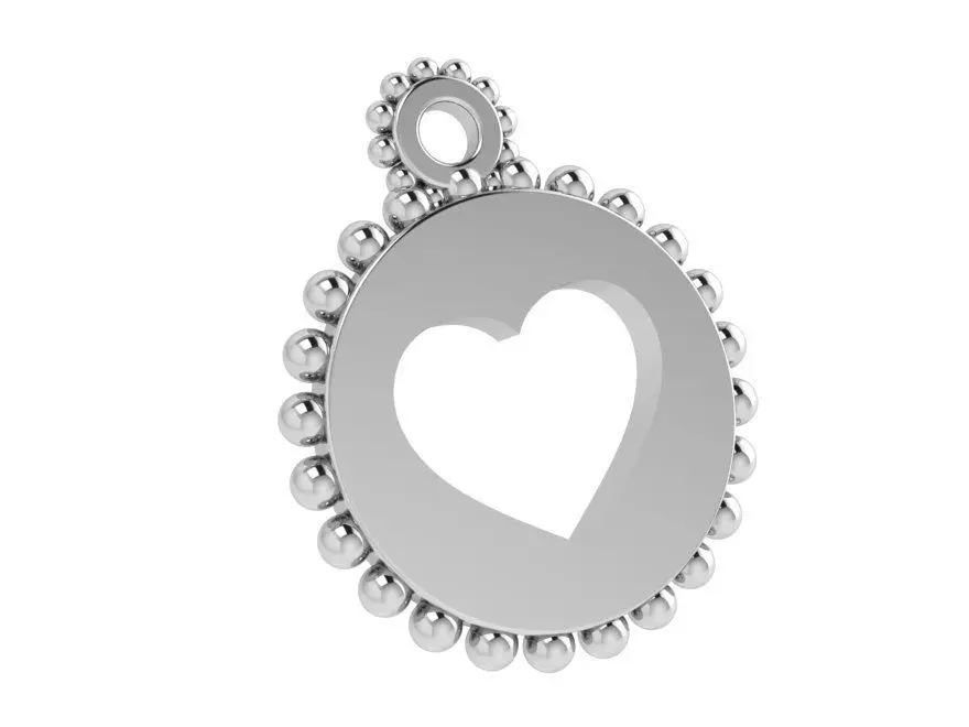 Heart Circle Pendant 4157 3D print model_0