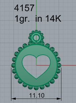 Heart Circle Pendant 4157 3D print model_4