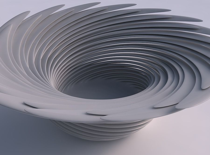 Bowl twisted two layered flower with soft tips very twisted and tapered