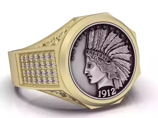  10 dollar indian american coin printable jewelry Ring 