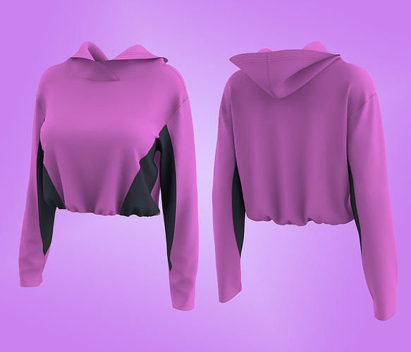  Women Fashion Sporty Hooded Jacket Low-poly 3D model
