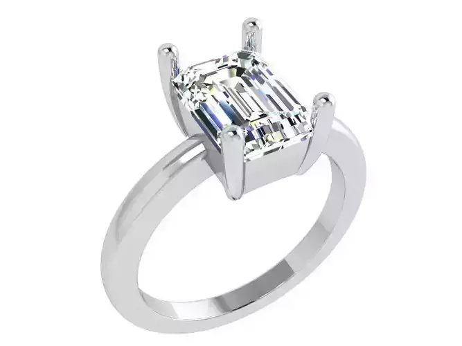 Emerald Cut Solitaire Ring 4161