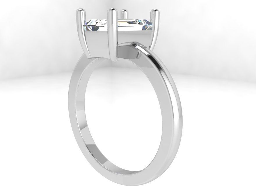 Emerald Cut Solitaire Ring 4161 3D print model_2