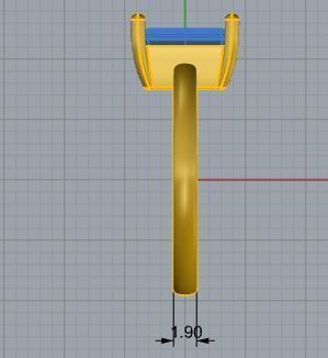 Emerald Cut Solitaire Ring 4161 3D print model_6